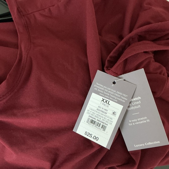 Auden Burgundy Short Sleeve Bodysuit - Picture 3 of 3